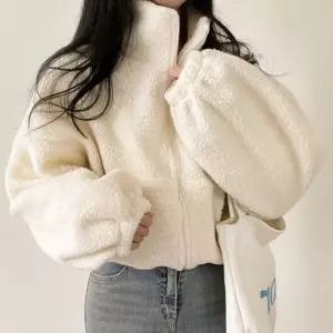 친절한탄씨 뽀글이 하이넥 크롭 자켓 점퍼 아우터 겨울자켓 양털자켓 뽀글이자켓 크롭자켓