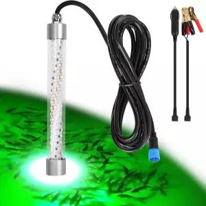 XXK F1 12V LED 수중 낚시 조명 야간 보트 부두 카약을 위한 100W 10000LM 그린 크래피 스누크 오징어 미끼