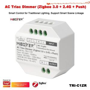 Miboxer TRI-C1ZR AC100-240V Zigbee 3.0 + 2.4GRF 푸시 TUYA 원격 스위치 할로겐 조명 트라이액 디밍 LED
