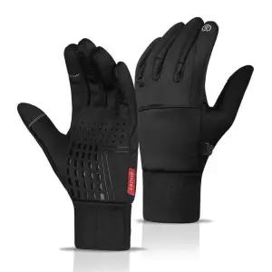 내구성 남성용 남성 기모 터치스크린 겨울 가죽 방한 프로 터치 장갑 남자