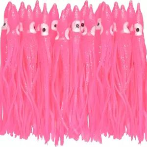 20pcs/40pcs 문어 스커트 소금물 부드러운 플라스틱 미끼 낚시 오징어 글로우 저음 도구 액세서리 2.75