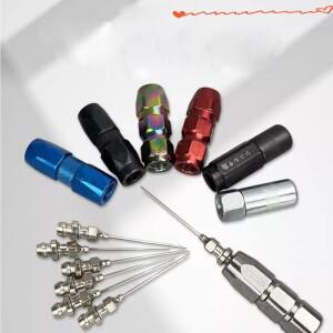 7pcs 바늘 그리스 노즐 플랫 헤드 분무기 피팅 총 버터 오일 입 액세서리 합금 소재
