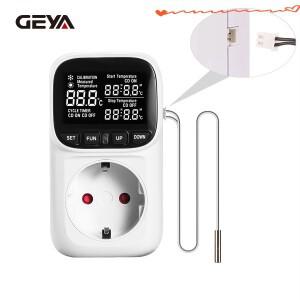 GEYA 지능형 디지털 온도 조절기 소켓 EU  220V 타이머 스위치 냉난방 냉장고 양식용