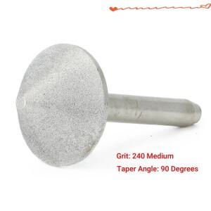 20-80mm 90도 다이아몬드 테이퍼 그라인딩 헤드 챔퍼 홀 로터리 버 비트 스톤 연마 조각 도구 240 그릿 ILO