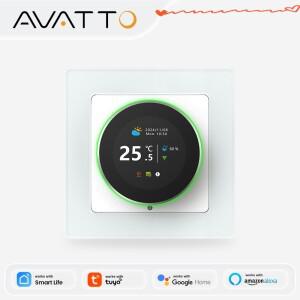 AVATTO WiFi 스마트 노브 온도 조절기 Tuya Google Home Alexa용 전기 바닥 난방용 물/가스 보일러