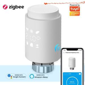 Tuya ZigBee 스마트 온도 조절식 라디에이터 밸브 TRV 히터 APP 원격 컨트롤러 Alexa 및 Google Home과 호