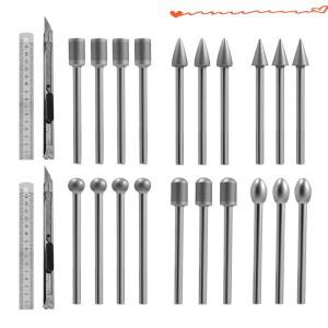 취미활동가 DIY 애호가 장인을 위한 - 24개 비트 보석 석재 조각 미세 모래 작업용 연마 및 광택 도구-[33A