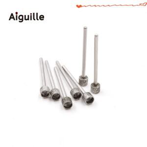 100개 다이아몬드 그라인딩 포인트 2.35mm 조각된 옥 펜던트용 천공 1.0-6.0mm 톱니 비트 버(보어) 보석 제