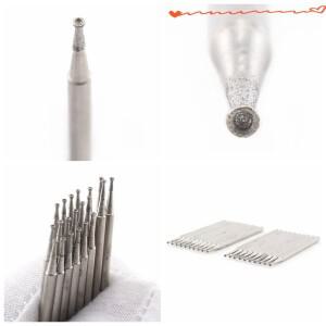 30개 다이아몬드 그라인딩 버 비트 세트 구형 오목 0.8-8mm 보석 유리 조각용 2.35mm 샹크