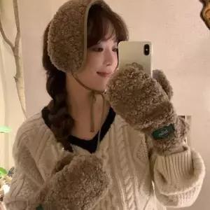 알포유 뽀글이 귀마개 장갑 세트 겨울귀마개