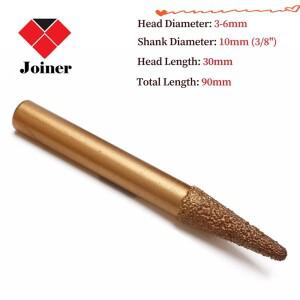34 5 61030mm 불렛 다이아몬드 브레이즈드 CNC 라우터 비트 로터리 마운터 헤드 그릿 석재 화강암 조각용