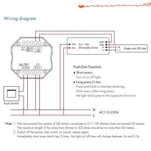 스카이댄스 AC100-240V 출력 0/1-10V (20mA) 지그비 디머 256단계 1채널 투야 앱 클라우드 온/오프 컨트롤