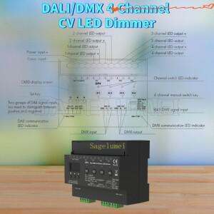 DALI/DMX 4채널 LED 디머 4CH12A 12-48VDC 정전압 DP4 지원 DT6 색온도 RGB CCT