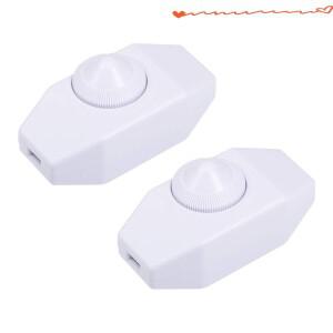 회전식 코드 스위치 AC 250V 슬라이드 컨트롤 램프 디머 100와트 화이트(2개 팩)