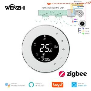 ZigBee 에어컨 온도조절기 선풍기 코일 유닛 디지털 컨트롤러 투야 스마트 라이프 알렉사 구글 홈 220V 신