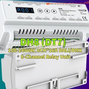 8CH16A DALI/DMX 8채널 릴레이 유닛 SKYDANCE DH8(DT7) 100-240VAC DMX512 3버튼 디지털 LED 디밍 드라이버