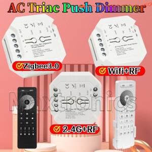 2026 AC 트라이액 WiFi/RF/투야 지그비 스마트 푸시 디머 100-240V 전통 백열등 할로겐 램프용 가능 조명