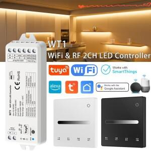 투야 와이파이 LED 스트립 디머 단일 색상 컨트롤러 4존 벽걸이 터치 패널 리모컨 라이프 구글 연동