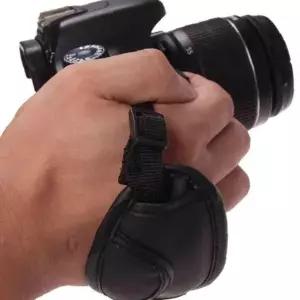 DSLR 미러리스 카메라 핸드 그립 스트랩 손목 고정 가죽 촬영 안정 흔들림