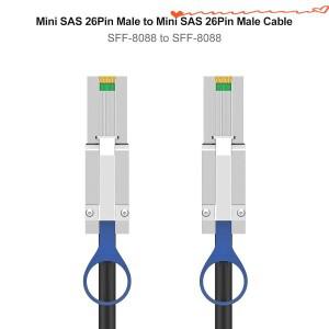 10Gtek SFF-8088 - 외부 미니 SAS HD 케이블 3G/6Gbps 26핀 하이브리드 RAID 등에 사용 가능한 연결