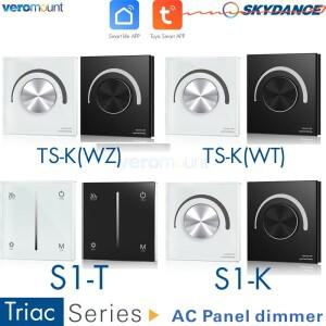 Skydance AC Triac 로터리 패널 조광기 220V KS S1-T WiFi ZigBee 단색 LED 램프 백열등 할로겐 조명