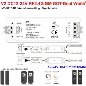 전문가용 정전압 LED 컨트롤러 DC12-24V DIM/CCD/RGB 디머 PWM RF2.4GHz 스트립 홈