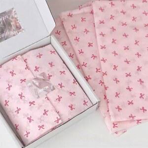 트레이싱지 트레싱지 10PCS 핑크 BOWKNOT 시드니 손으로 포장지 반죽 종이 스몰 꽃다발 목화