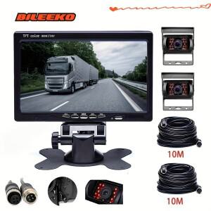 LCD 모니터 자동차 후방 뷰 키트 + 4 핀 18 주차 백업 카메라 버스 20m 케이블 7 인치 12V-24V