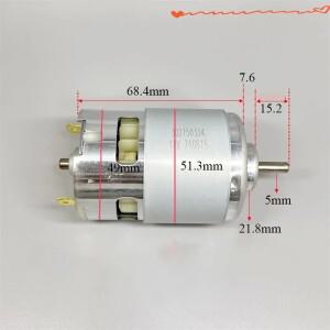 RS-887 모터 DC 12V 19700RPM 고속 고출력 이중 볼 베어링 48mm 카본 브러시 전기 드릴 정원 도구