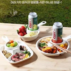 다이어트식판 4칸 아동식판 간식그릇 접시 손잡이트레이 홈브런치