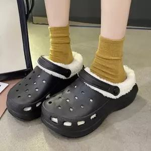 겨울 털안감 내피 펀칭 샌들 슬리퍼 근무 용 신발 편한데일리신발 슬리퍼샌들털안감
