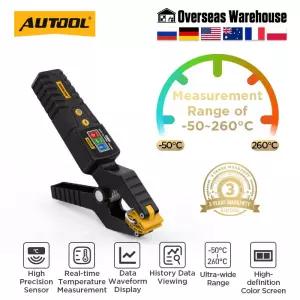 AUTOOL 디지털 온도 클램프 계량기, LM55 4.5V, 30mA 계량기 전압 테스터, 온도 전류 제로 클리어 DC 전류