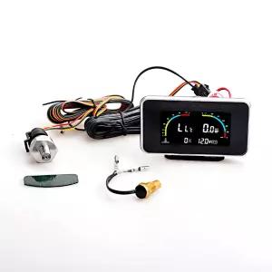 자동차 트럭용 LCD 오일 압력 전압계, 볼트 수온 오일 연료 게이지, 10mm 온도 센서 포함, 12V, 24V, 4 in