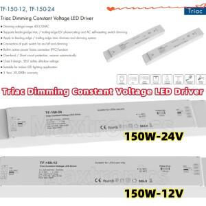 전원 공급 장치 150W TF-150-12/24 정전압 푸시 스위치 위상 절단 조광기 Dimming SlimTriac 디밍 가능 LED