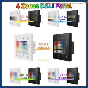 4개 구역 벽걸이형 터치 DALI 마스터 패널 LED 스트립 조광기 스위치 DT6 디밍 듀얼 화이트/RGB/RGBW/RGB+C
