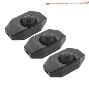 3개 블랙 AC 인라인 디머 110V 로터리 스위치 램프 코드용