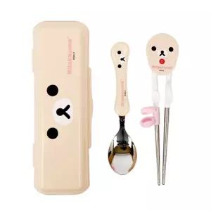 리락쿠마 스푼연습용젓가락 케이스세트(얼굴)(핑크) Vxt6+9tZS