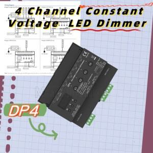 새로운 LED 디머 DP4 DT6 디밍 색온도 RGB CCT 4CH12A 12-48VDC DALI/DMX 4채널 정전압 지원