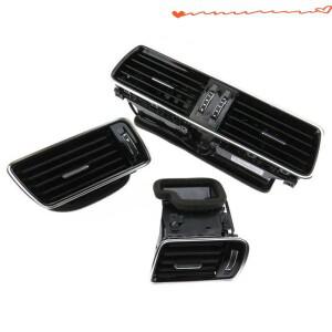 1세트 3AD 701A VW Passat B6 2006-2011용 블랙 크롬 피아노 페인트 에어컨 배출구 통풍구