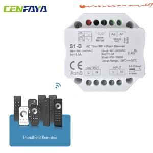 AC 트라이악 RF 푸시 조광기 220V 256 레벨 부드러운 1.5A 최대 LED 백열등 할로겐 호환 과열