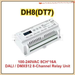 SKYDANCE DH8(DT7) 100-240VAC 8CH16A DALI/DMX 8채널 릴레이 장치 DMX512 3버튼 디지털 LED 디밍 드라이버