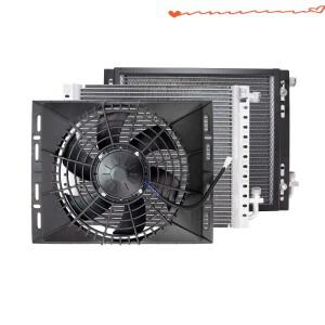 범용 콘덴서 라디에이터 냉각 팬 세트 120W 14''x18'' 빈티지 자동차 핫 로드 AC 컨디셔너용 포함