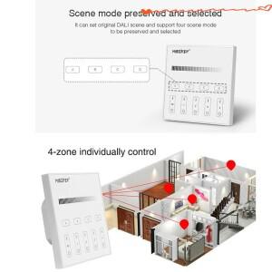 Miboxer DALI 디밍 제어 시스템(DT8) 86 터치 패널 5 in 1 LED 컨트롤러 버스 전원 공급 레일 램프용
