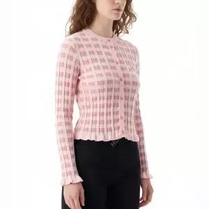 메종키츠네 BABY FOX PATCH CHECKED RIBBED CARDIGAN (OW00503KT1120-0139) (베이비 폭스 패치