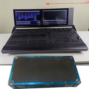 대형 듀얼 터치스크린 DMX512 USB 컨트롤러 (MA3 onPC Compact XT RGB 백라이트 로터리 케이스 포함) DJ 전