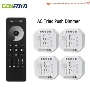 4존 AC 트라이액 LED 디머 컨트롤러 110V 푸시 스위치 2.4G RF 리모컨 (단일 색상 할로겐 램프용)