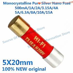 하이파이 오디오 애호가 등급 단결정 스털링 실버 나노 퓨즈 금 캡 5x20mm 1 개