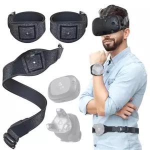 Skywin VR 트래커 벨트 및 스트랩 번들 HTC Vive 시스템 퍽 조정 가능 가상 현실