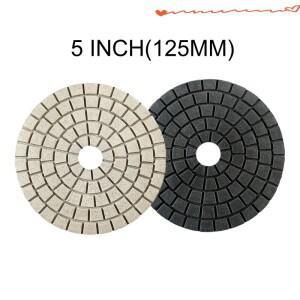 1개 5인치 125mm 화이트 버프 블랙 연마 패드 최종 대리석 석재 콘크리트 석영용