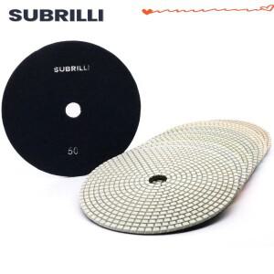 SUBRILLI 7인치 다이아몬드 연마 패드 7개 180mm 습식 버핑 휠 대리석 화강암 석재 콘크리트용 그릿 50-300